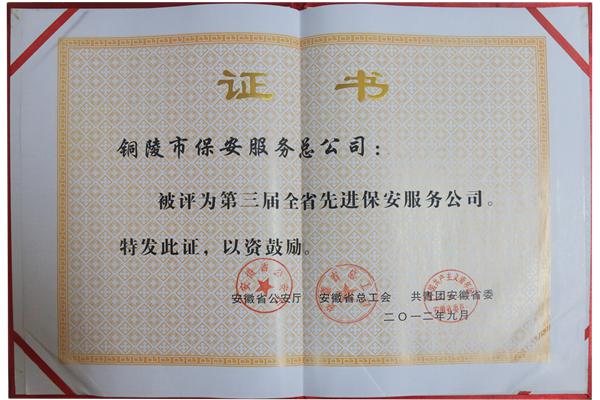 第三届全省先进保安服务公司