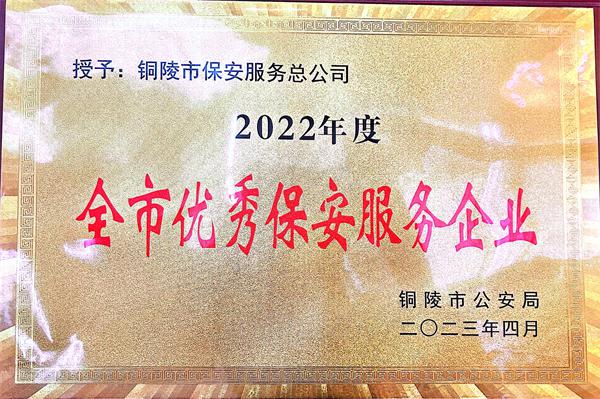 2022年度全市优秀保安服务企业